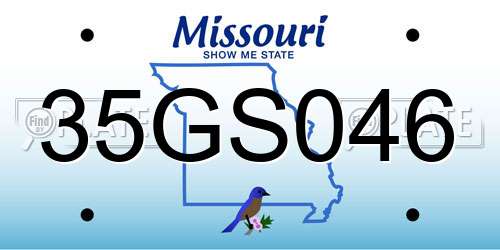 35GS046 Missouri License Plate