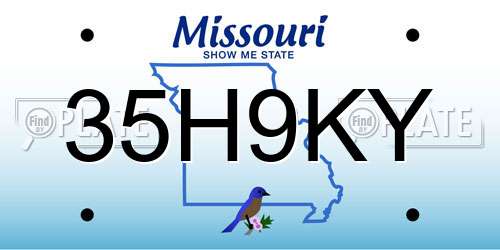 35H9KY Missouri License Plate