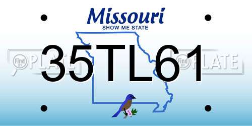 35TL61 Missouri License Plate