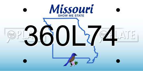 360L74 Missouri License Plate