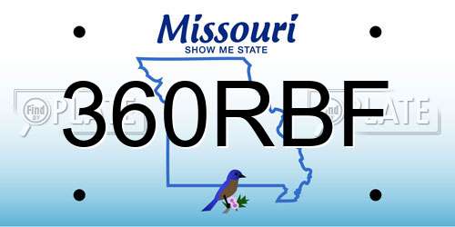 360RBF Missouri License Plate