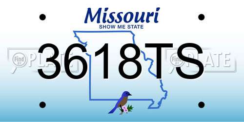 3618TS Missouri License Plate