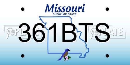 361BTS Missouri License Plate