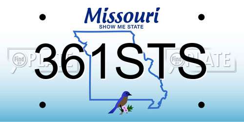 361STS Missouri License Plate