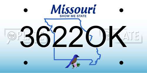 3622OK Missouri License Plate
