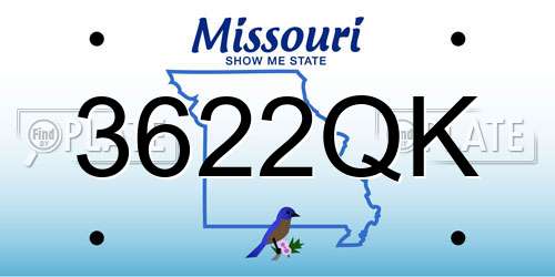3622QK Missouri License Plate
