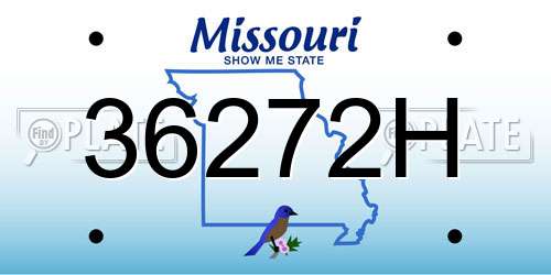 36272H Missouri License Plate