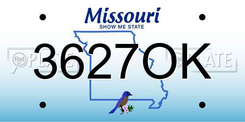 3627OK Missouri License Plate