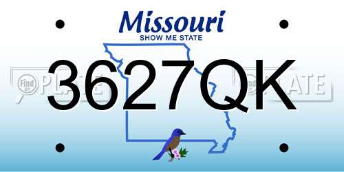 3627QK Missouri License Plate