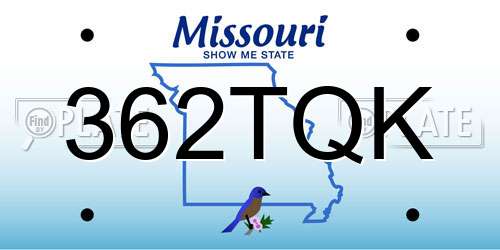 362TQK Missouri License Plate