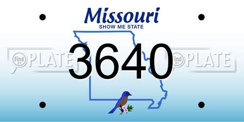 3640 Missouri License Plate