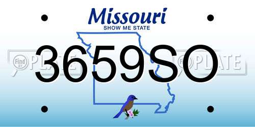 3659SO Missouri License Plate