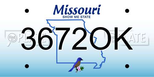3672OK Missouri License Plate
