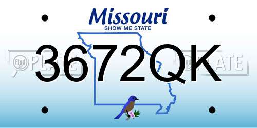 3672QK Missouri License Plate