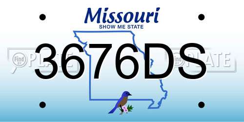 3676DS Missouri License Plate