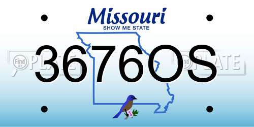 3676OS Missouri License Plate