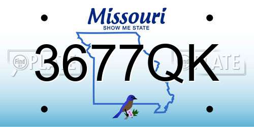 3677QK Missouri License Plate