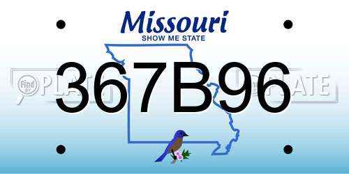 367B96 Missouri License Plate