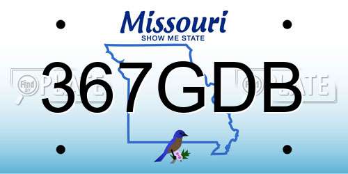 367GDB Missouri License Plate
