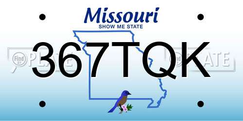 367TQK Missouri License Plate