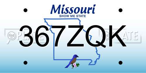 367ZQK Missouri License Plate