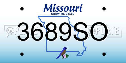 3689SO Missouri License Plate
