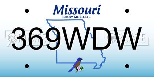 369WDW Missouri License Plate