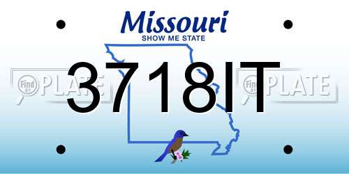 3718IT Missouri License Plate