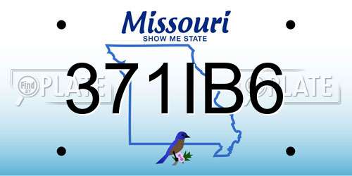 371IB6 Missouri License Plate
