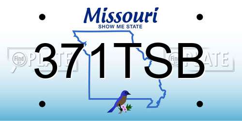 371TSB Missouri License Plate