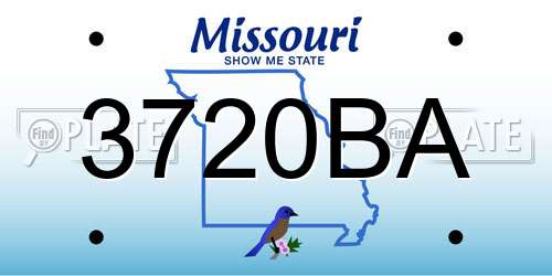 3720BA Missouri License Plate