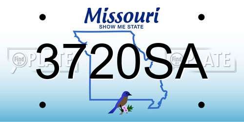 3720SA Missouri License Plate