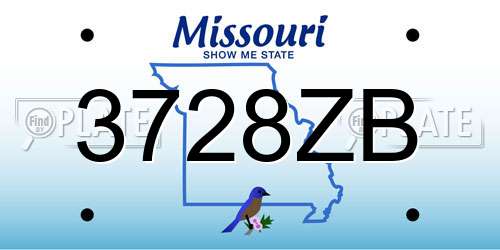 3728ZB Missouri License Plate