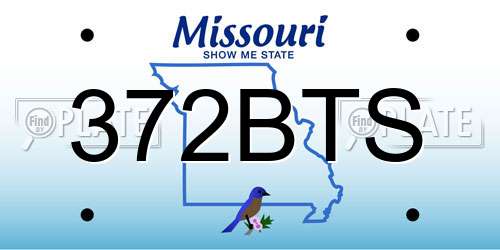 372BTS Missouri License Plate