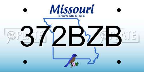 372BZB Missouri License Plate