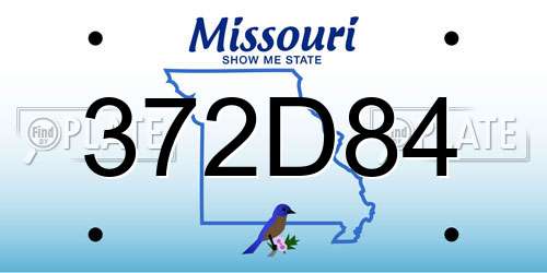 372D84 Missouri License Plate