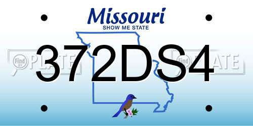 372DS4 Missouri License Plate