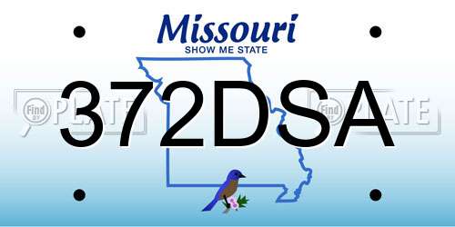 372DSA Missouri License Plate