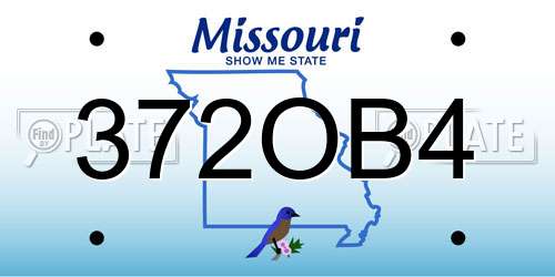 372OB4 Missouri License Plate