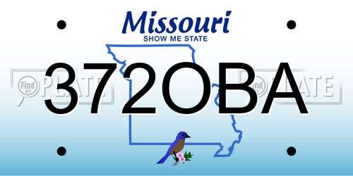 372OBA Missouri License Plate