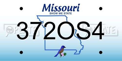 372OS4 Missouri License Plate