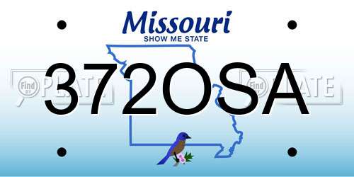 372OSA Missouri License Plate
