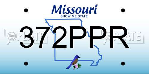 372PPR Missouri License Plate