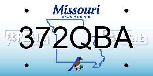 372QBA Missouri License Plate