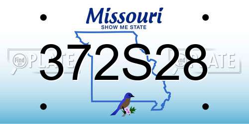 372S28 Missouri License Plate