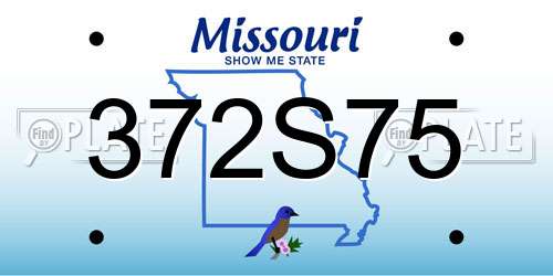 372S75 Missouri License Plate