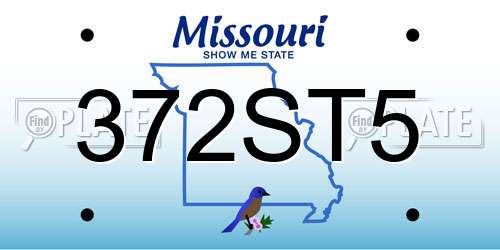 372ST5 Missouri License Plate