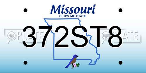 372ST8 Missouri License Plate