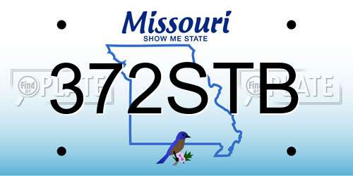 372STB Missouri License Plate