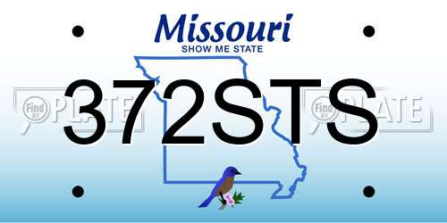 372STS Missouri License Plate